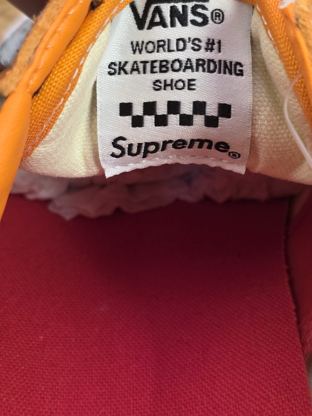 Supreme Vans Skate Old Skool Leopard Orange Mens 13 Womens 14.5 New With Box - Picture 11 of 11